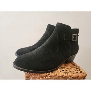 Steve Madden Black Suede Chelsea Zip‎ Fashion Ankle Boots Women Size 8.5